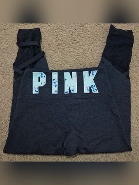 PINK Victoria's Secret Watercolor Spellout Strappy Activewear Leggings